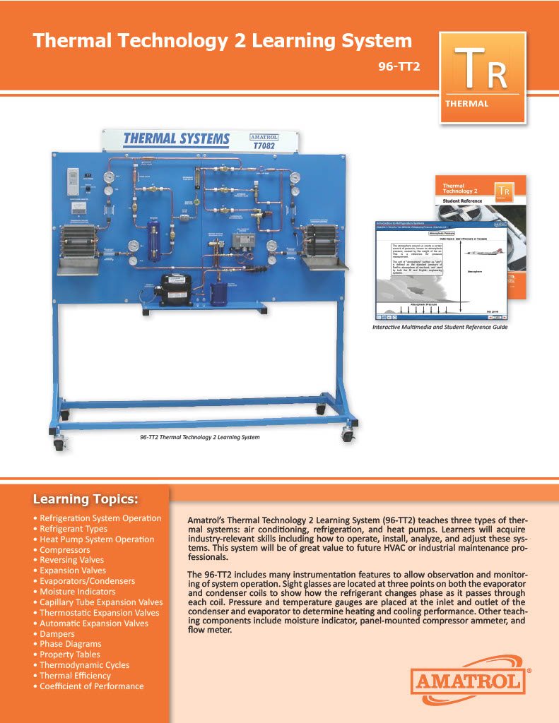 Thermal Technology 2 Learning System Amatrol Advanced Thermal Technology Training 96-TT2