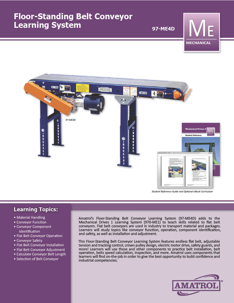 Floor-Standing Belt Conveyor Training System Amatrol Floor-Standing Belt Conveyor Trainer