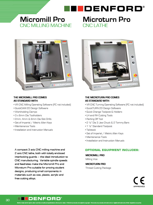 Denford Compact CNC Machines Compact CNC Machines for Education