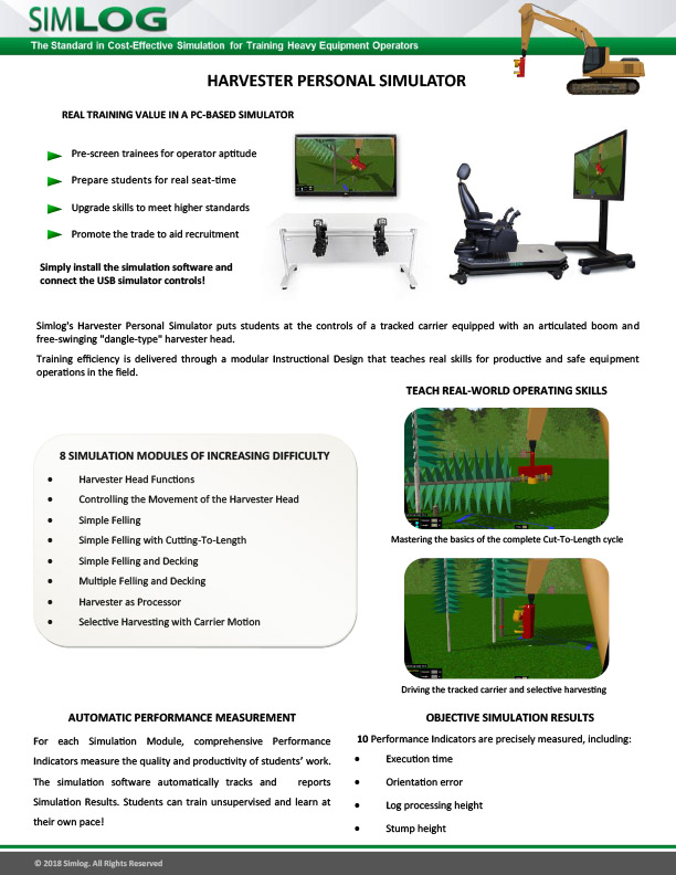HRV Brochure Harvester Personal Simulator