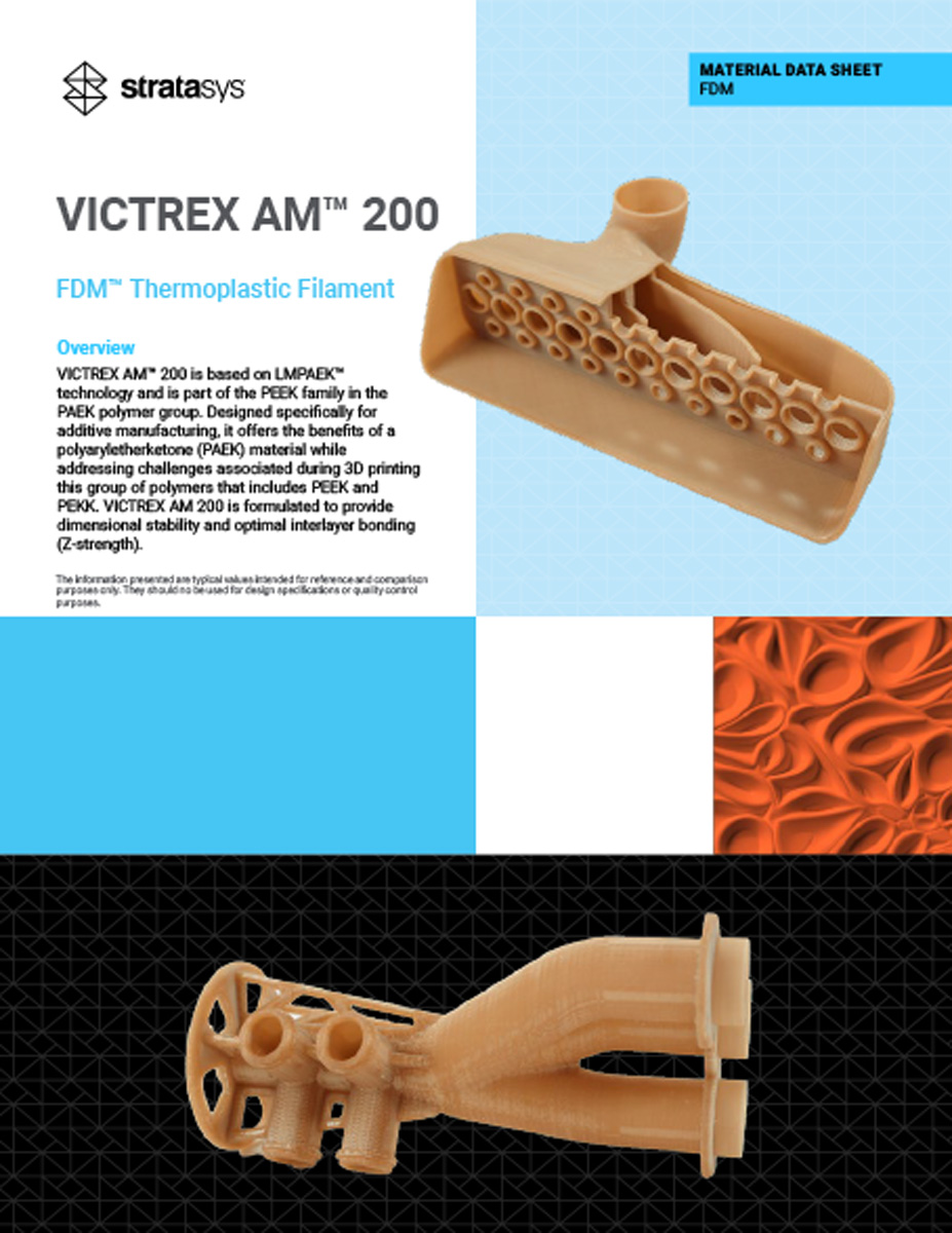 Victrex AM 200 Data Sheet Stratasys Victrex AM 200 FDM Material