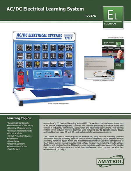 AC/DC Electrical Training System Amatrol Electrical Skills Trainers