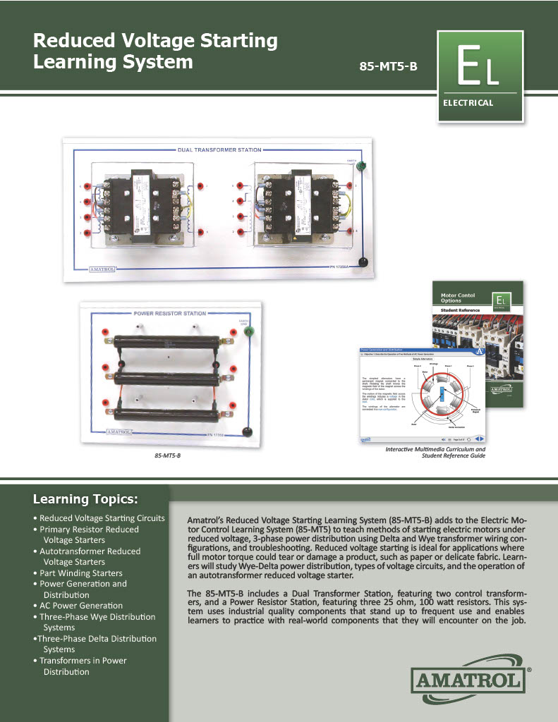 Amatrol Reduced Voltage Starting Trainer 85-MT5-B