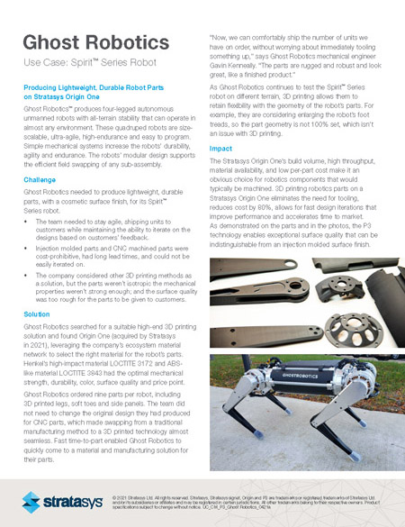 Ghost Robotics Ghost Robotics Case Study with Origin One