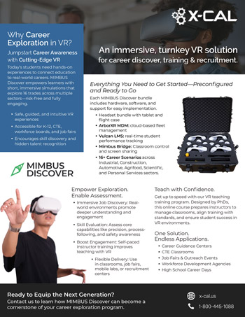 MIMBUS Discover: All-in-One VR Career Exploration Turnkey VR Career Exploration Solution for Middle School and High School