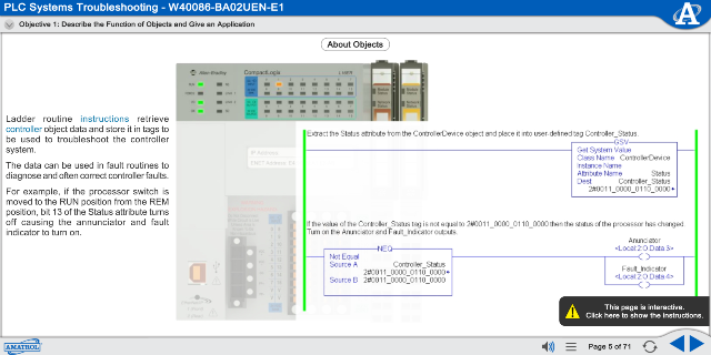 eLearning Curriculum Sample Amatrol Portable PLC Troubleshooting eLearning