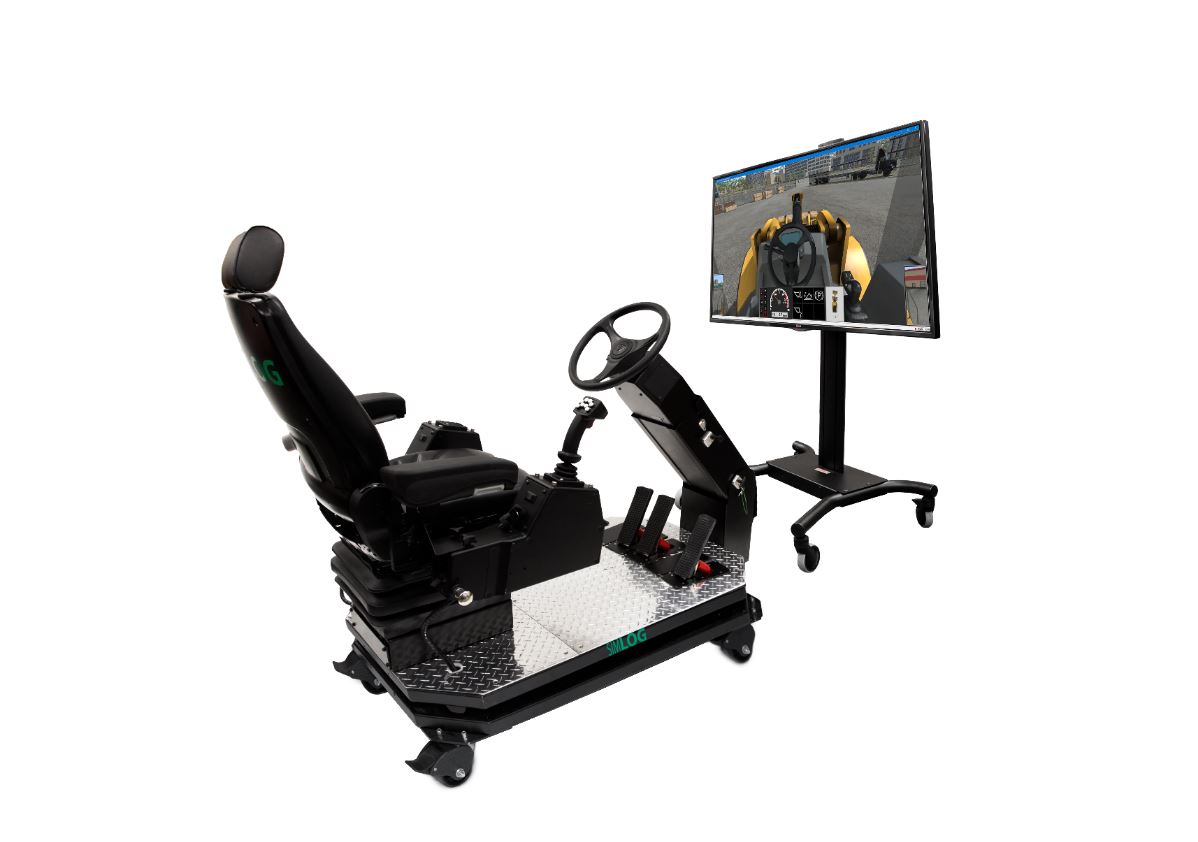 Operator Chair with Front Display Simlog Wheel Loader Operator Chair Set-Up