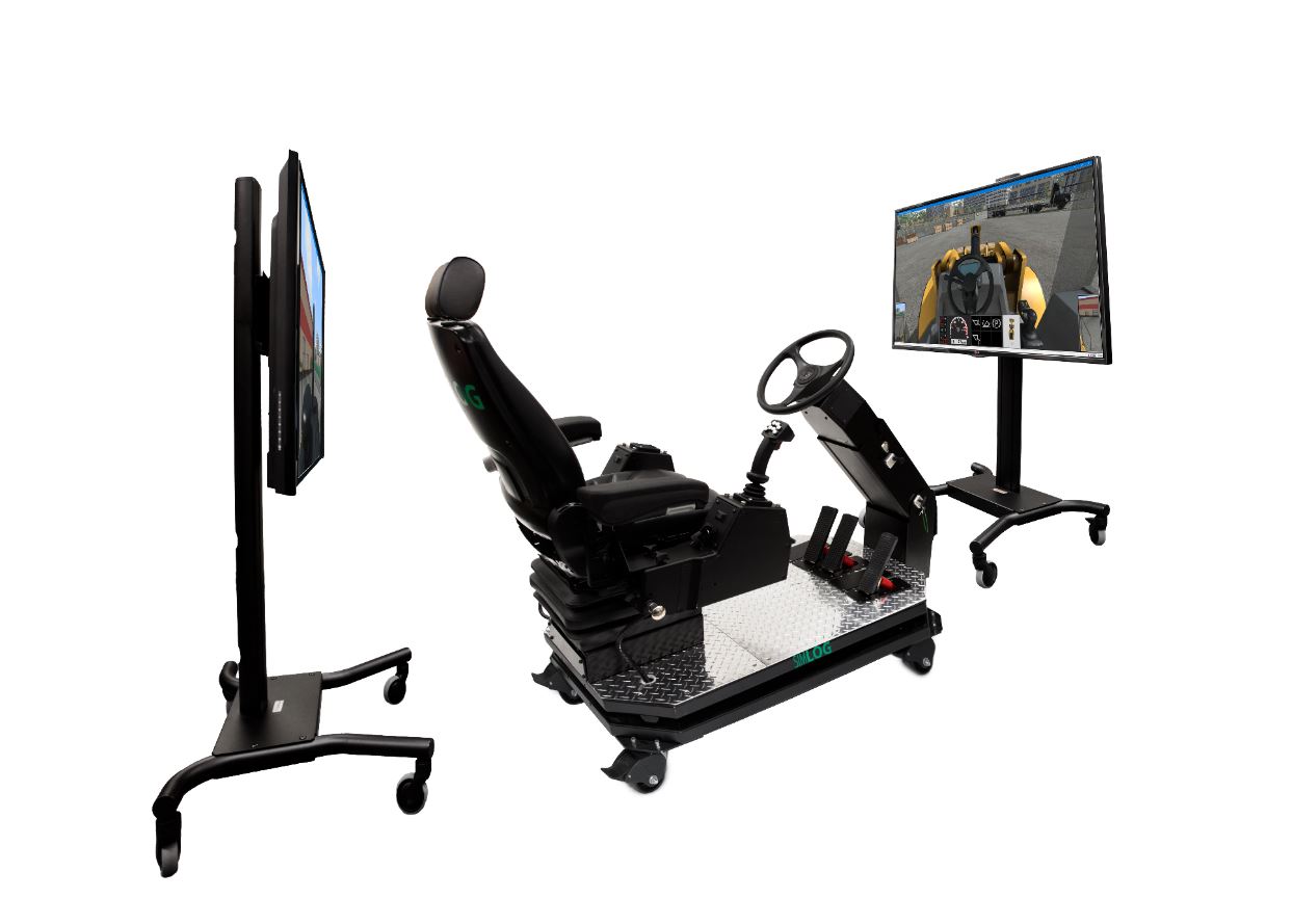 Operator Chair with One Front and One Rear Display Simlog Wheel Loader Personal Simulator Set-Up