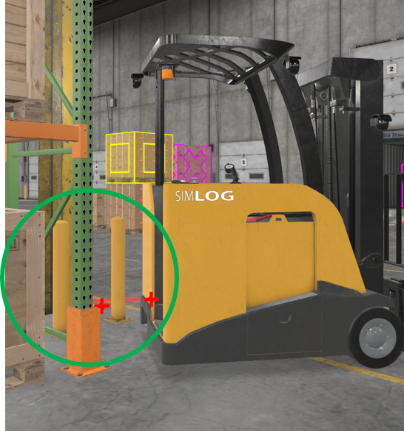 Collision Display and Inspection Industrial Trainer Demonstrating Simlog Controls