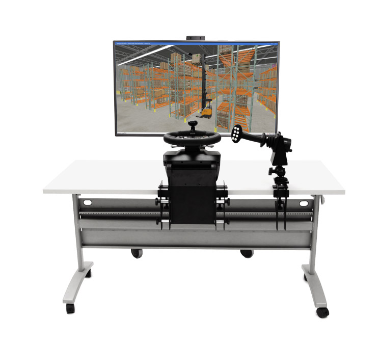 Reach Lift Truck Personal Simulator Setup with One Display Training Simulators for Heavy Equipment Operators