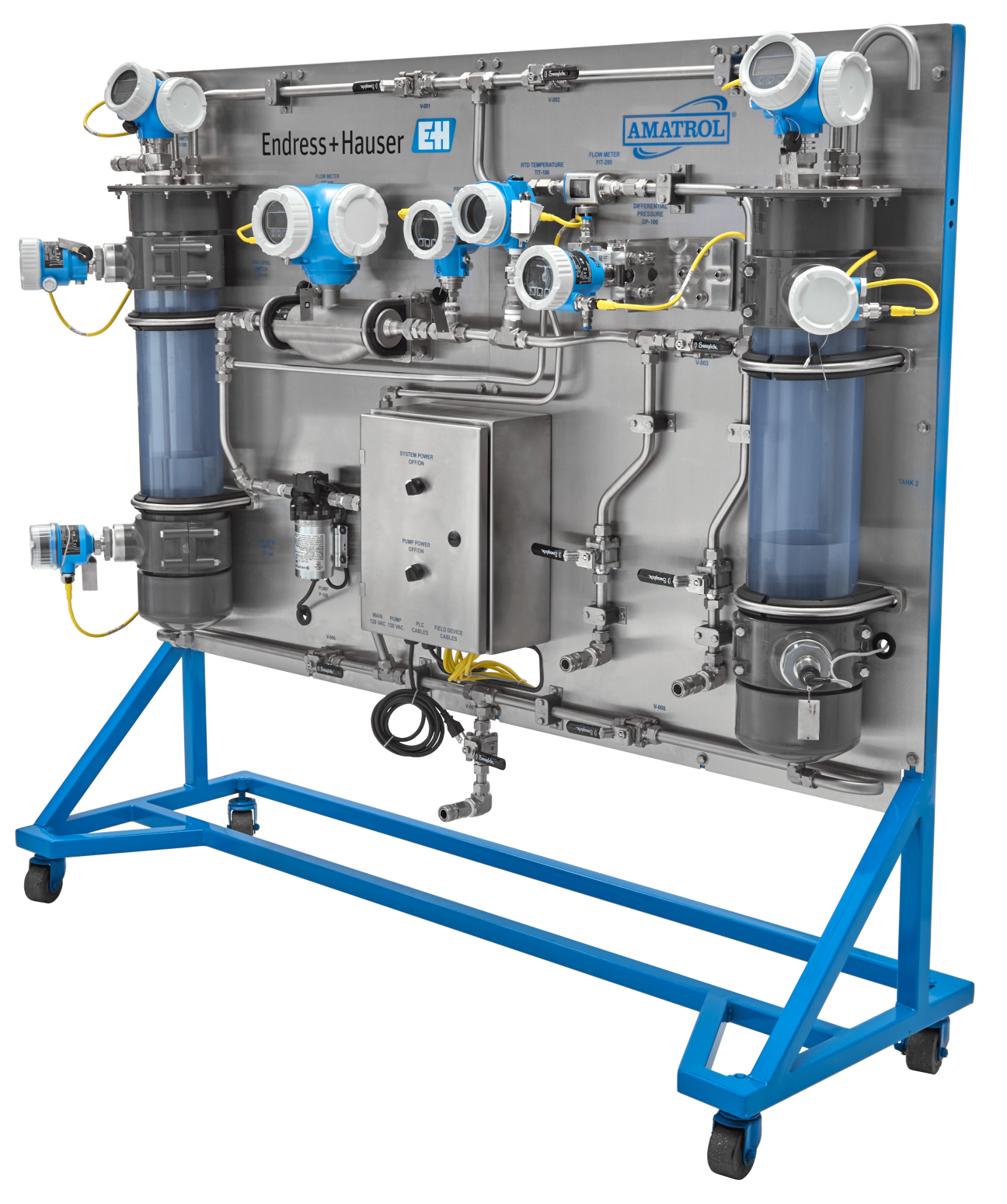 Amatrol T5600 Process Instrumentation Learning System with Endress+Hauser flow, level, pressure, and temperature instrumentation Amatrol Process Instrumentation Learning System T5600 with Endress+Hauser Components