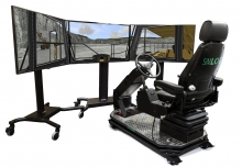 Off-Highway Truck Personal Simulator - Operator Chair - 3 Displays Simlog Personal Simulators for OperatorTraining