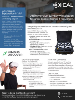MIMBUS Discover: All-in-One VR Career Exploration Turnkey VR Career Exploration Solution for Middle School and High School